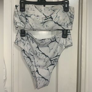strapless tie dye strapless bikini